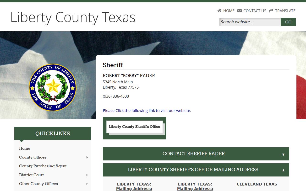 Liberty County arrest lookup sheriff offices and jail address