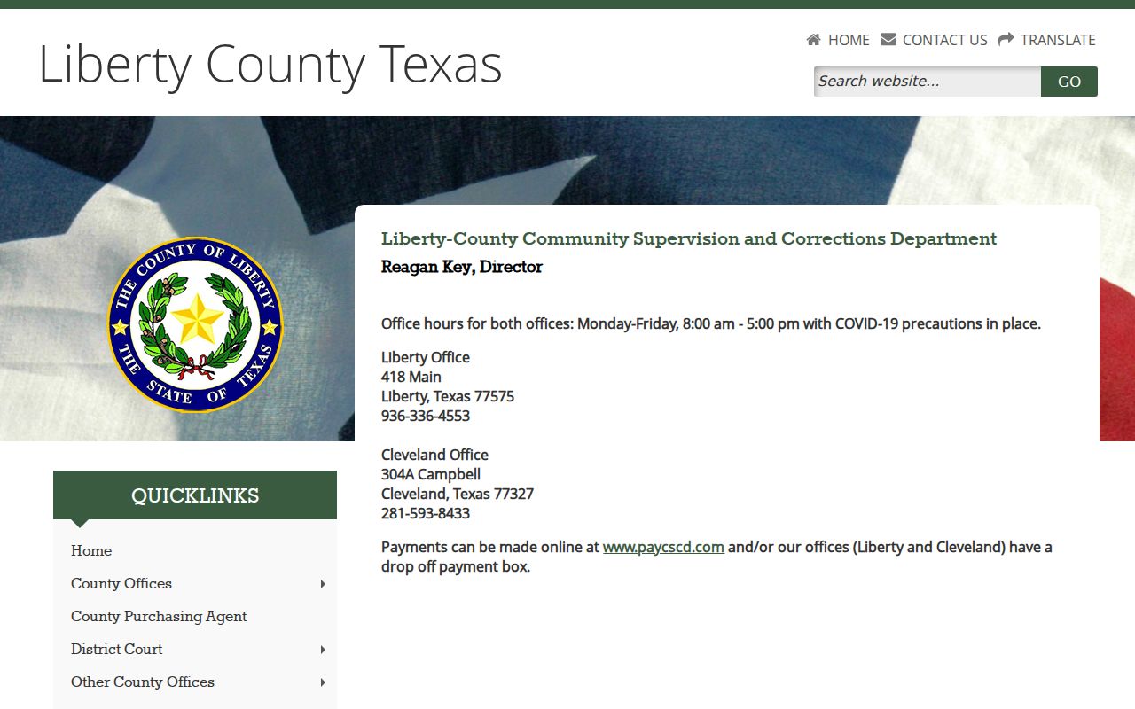 Liberty County criminal history community supervision offices