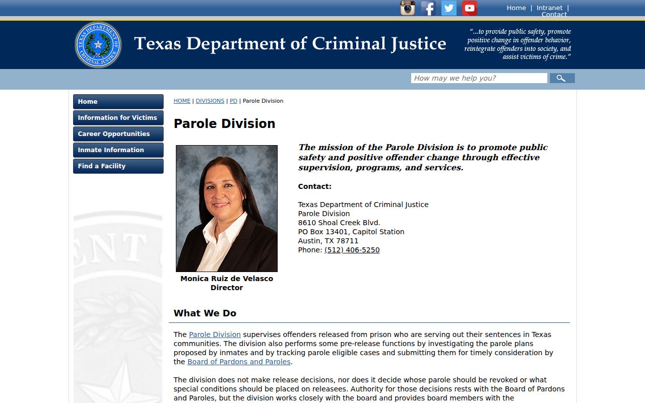 Liberty County criminal history Texas parole supervision information